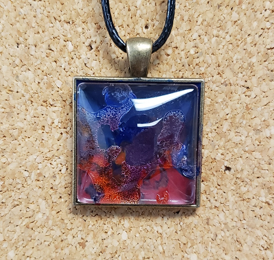 A colorful pendant necklace.