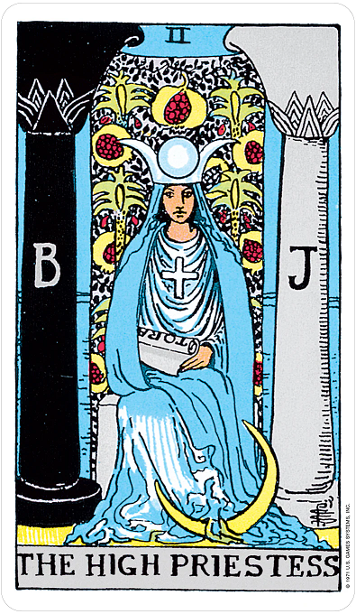 The high priestess Tarot card.